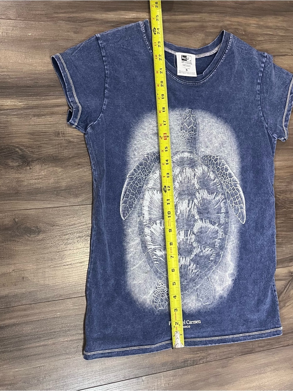 Navy Blue Sea Turtle Short Sleeve 100% Cotton Tee - Picture 6 of 6